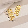 Vintage Brass Leaf Stud Earrings QA7919-3
