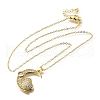 Brass Micro Pave Clear Cubic Zirconia Heart Moon Pendant Necklaces for Women NJEW-D311-02D-G-4