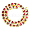 Alloy Crystal Rhinestone & Heart Glass Square Link Chain Tennis Necklaces FS-WG8A429-01-3