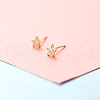 Brass Micro Pave Clear Cubic Zirconia Stud Earrings FS-WGE47D1-05-1