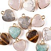 12Pcs 6 Style Electroplate Natural Gemstone Pendants G-LS0002-09-5