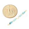 Faceted Round Natural Amazonite & Apatite & Potato Natural Cultured Freshwater Pearl Beaded Connector Charms PALLOY-JF03531-05-4