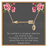 Brass Micro Pave Clear Cubic Zirconia Arrow with Letter Pendant Necklaces FS-WG43978-08-1