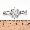 925 Sterling Silver Micro Pave Cubic Zirconia Fold Over Clasps STER-T008-02P-02-3