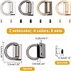 WADORN 8 Sets 4 Colors Alloy Bag Suspension Clasps FIND-WR0005-27-5