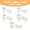 FIBLOOM 5 Pairs 5 Size Imitation Pearl Cuff Earrings EJEW-FI0002-54-2
