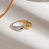 304 Stainless Steel Open Cuff Rings for Women RJEW-K296-04GP-2