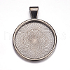 Metal Alloy Pendant Cabochon Settings X-PALLOY-A15654-B-1