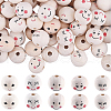 Gorgecraft 100Pcs 5 Styles Printed Wood European Beads WOOD-GF0002-23-1