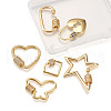 Brass Micro Pave Clear Cubic Zirconia Screw Carabiner Lock Charms ZIRC-TA0001-13G-5