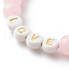Round Imitation Gemstone & Plating Beads Stretch Bracelet Sets BJEW-JB06409-01-4