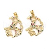 Brass Micro Pave Cubic Zirconia Pendants KK-H441-37LG-2