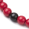 Synthetic Turquoise Beaded Stretch Bracelets for Women Men BJEW-JB11547-02-3