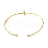 Rack Plating Brass Micro Pave Clear Cubic Zirconia Letter Open Cuff Bangles BJEW-A018-01G-I-3