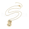 Brass Micro Pave Cubic Zirconia Letter Pendant Necklaces KK-Z069-01G-S-2