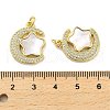 Brass Micro Pave Clear Cubic Zirconia Pendants KK-K365-16G-3