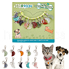 10Pcs 10 Style Moon Shape Gemstone Pendant Decorations HJEW-PH01619-1
