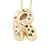 Brass Micro Pave Cubic Zirconia Letter Pendant Necklaces KK-Z069-01G-R-1