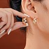 Unique Brass Clear Cubic Zirconia Wavy Hoop Earrings OZ0982-1-1