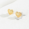 Romantic Striped Heart Stainless Steel Stud Earrings JJ3371-2-5