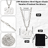 Beebeecraft 1Pc 304 Stainless Steel Figaro Chain Number Pendant Necklaces NJEW-BBC0001-28A-P-2