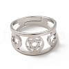 304 Stainless Steel Star of David Adjustable Ring for Women RJEW-B027-11P-2