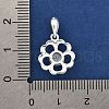 Fine Silver Pave Clear Cubic Zirconia Charms STER-P069-03A-S-3