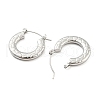 Non-Tarnish Texture Ring 304 Stainless Steel Hoop Earrings for Women EJEW-C067-05P-2