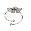 Non-Tarnish 304 Stainless Steel Open Cuff Ring RJEW-M167-10E-P-3