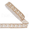 Polyester Rhombus Embroidery Lace Trim OCOR-WH0090-84B-1