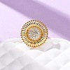 Brass Micro Pave Cubic Zirconia Cuff Rings RJEW-D323-03G-2