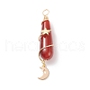 Dyed Natural Carnelian Big Pendants PALLOY-JF01866-03-1