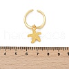 Starfish Brass Enamel Open Cuff Rings for Women RJEW-U057-03G-5
