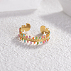 304 Stainless Steel Enamel Open Cuff Rings for Women FS-WGB77CA-07-1