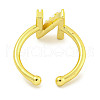 Rack Plating Brass Open Cuff Rings for Women RJEW-F162-01G-N-3