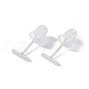 999 Fine Silver Stud Earrings for Women EJEW-S215-30S-02-1
