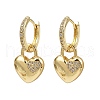 Brass Micro Pave Clear Cubic Zirconia Hoop Earrings EJEW-S275-01G-4