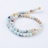 Frosted Natural Flower Amazonite Round Bead Strands X-G-E334-4mm-09-2