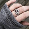 Tibetan Style Alloy Rhinestone Finger Rings FS-WG48FD4-01-3