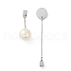 304 Stainless Steel Plastic Imitation Pearl Stud Earrings EJEW-Z089-19P-4