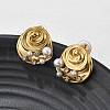 304 Stainless Steel Clear Cubic Zirconia Stud Earrings EJEW-R020-05G-03-2