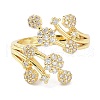 Flower Cuff Rings for Women Girl Gift ZIRC-C021-01G-1