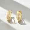 Brass Micro Pave Clear Cubic Zirconia Hoop Earrings EJEW-D311-137G-4