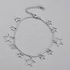 Brass Star Charm Anklets AJEW-B005-10P-1