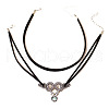 Alloy & Resin Snake Pendant Faux Suede Choker Double Layer Necklaces for Women FS-WGB9EBF-01-5