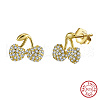 925 Sterling Silver Cherry Stud Earrings EJEW-C146-09G-2