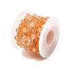 Brass Hexagonal Column Glass Seaded Beaded & Resin Round Beaded Link Chains CHC-G026-01B-3