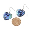 Platinum Tone Brass Natural Paua Shell Dangle Earrings EJEW-M091-01-5