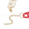 Acrylic Oval Link Chain Bracelets for Women BJEW-TA00618-4