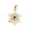 Brass Micro Pave Cubic Zirconia Pendants KK-Q030-04B-G-1